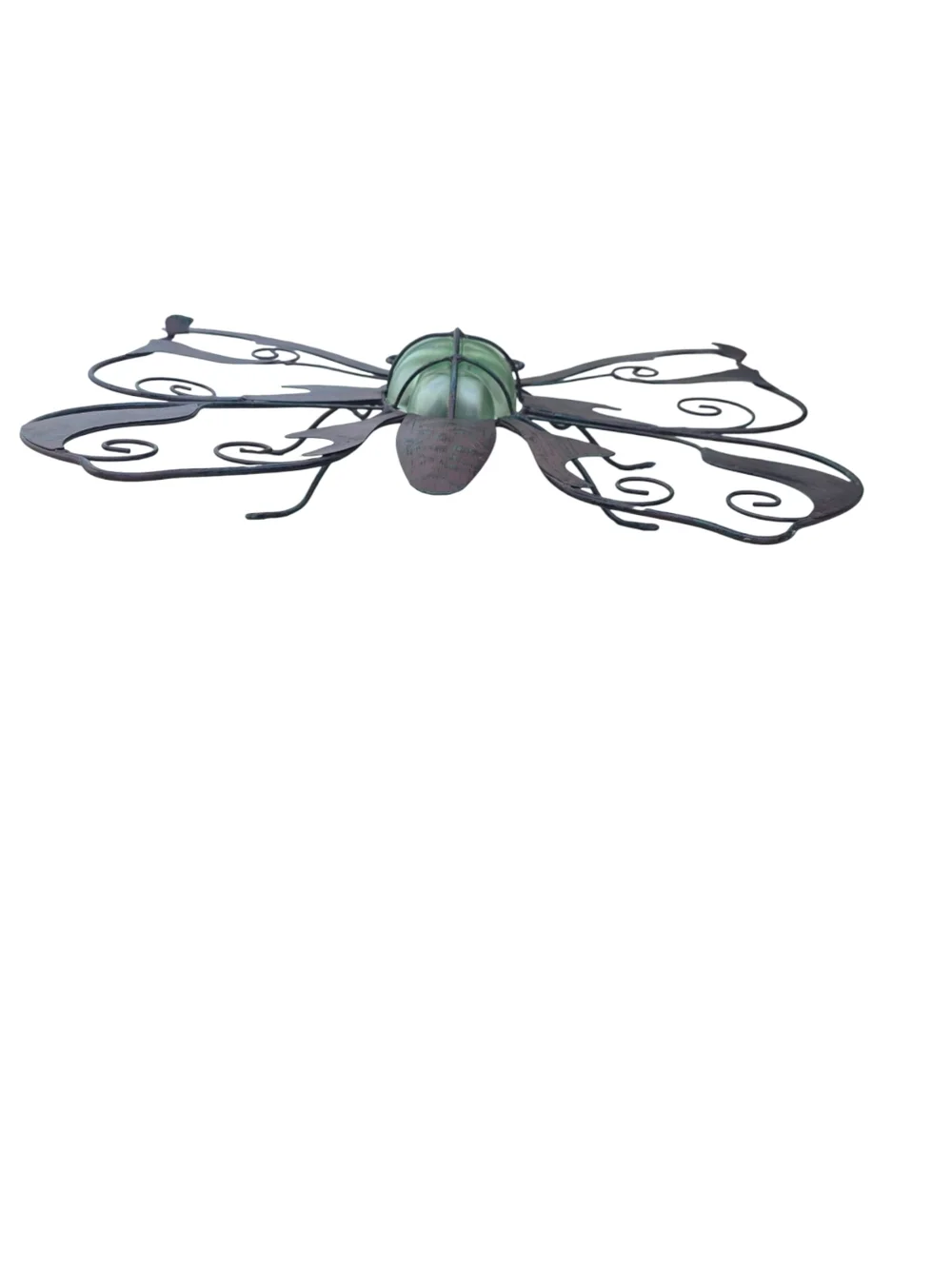 Butterfly Metal Wall Decor w/ Tealight Holder Purple Green 23” x 20” - Picture 4 of 10